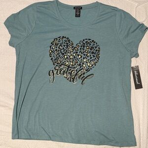 Women's Blue Grateful Heart Tee